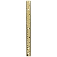 Westcott Hole Punched Wood Ruler English and Metric with Metal Edge, 12 Inches, 4 Packs