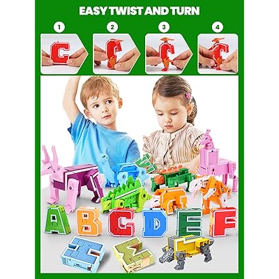  FIRE BULL 26 Piece Alphabet Robots Toys for Kids, Alphabet Lore  ABC Blocks Learning Toys, Alphabet Dinosaur Transformer Robots Toys for  Toddler,Christmas Toys,Treasure Box and Prize for Classroom(A-Z) : Toys 