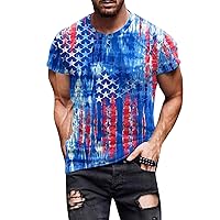Mens American Flag Shirt 2024 Summer 4th of July Patriotic Tactical T-Shirts Independence Day Casual Dry Fit Workout Shirts