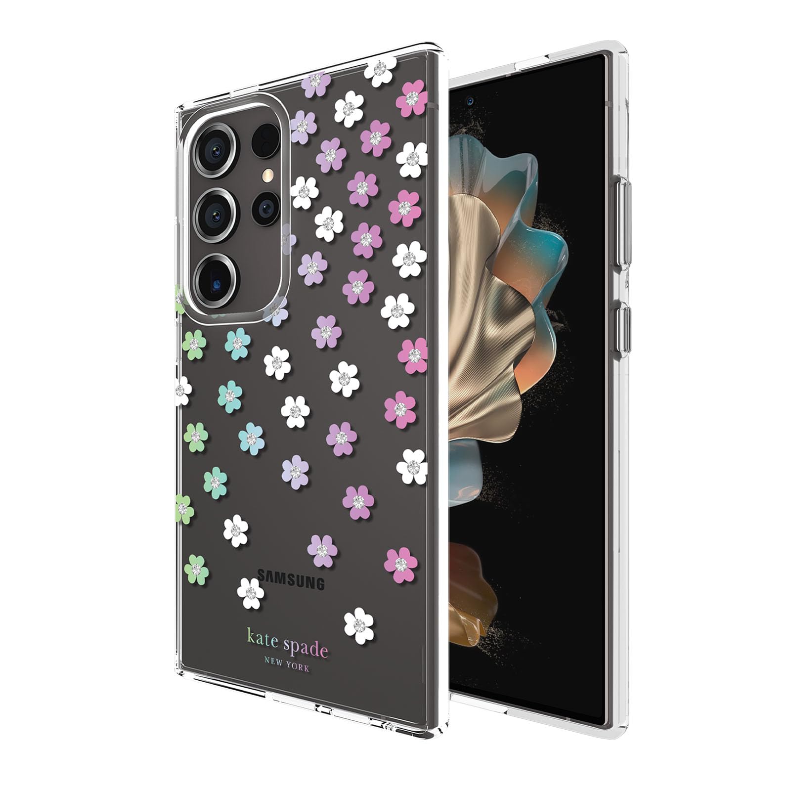 Kate Spade New York Samsung Galaxy S24 Ultra Case, Compatible with Wireless Charging - Scattered Flowers