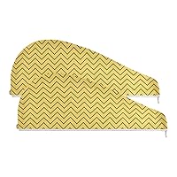 2 Pack Microfiber Hair Towel Absorbent Hair Turban Towel Soft Hair Towel Wrap for Women Hair Drying Towels for Curly and Long Hair Yellow Zigzag