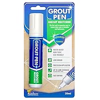 Grout Pen Ivory Tile Paint Marker: Waterproof Grout Paint, Tile Grout Colorant and Sealer Pen - Ivory, Wide 15mm Tip (20mL)