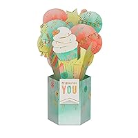 Hallmark Paper Wonder Birthday Pop Up Card (Cupcake Balloons Bouquet)
