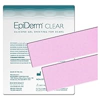 Epi-Derm Keloid Long Strips, Silicone Gel Sheeting for Scars, Ideal for C-Section, Tummy Tuck, Cardiac Surgery Scars, Premium Grade Scar Sheets, Reusable, 1.4 x 11.5 in, 1 Pair, Clear