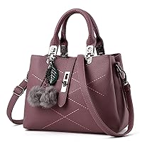 Women's Leather Handbag Tote Fashion Shoulder Bag Pendant Crossbody Bag Purse Top Handle Satchel