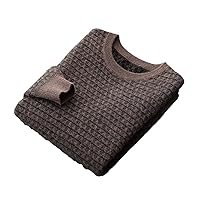 Winter Natural Cashmere Sweater for Men Casual Vintage Korean Knitted Jacquard Thick Warm Sweater Pullover