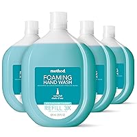 Method Foaming Hand Soap Refill, Waterfall, Recyclable Bottle, Biodegradable Formula, 28 fl oz (Pack of 4)