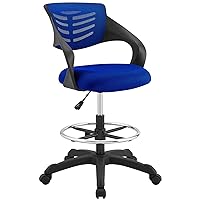 Modway Thrive Drafting Chair - Tall Office Chair for Adjustable Standing Desks in Blue