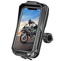 BKNOOU Bike Phone Mount Waterproof Bicycle & Motorcycle Phone Holder 360° Adjustable,Handlebar Cell Phone Mount with Sun Visor,Universal Phone Holder Suitable for 4.0