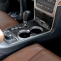 YOCTM For Jeep Grand Cherokee 2011 2012 2013 Interior Accessories Real Carbon Fiber Center Console Cup Holder Cover Trim