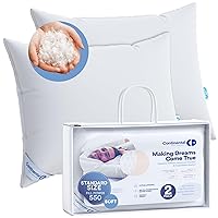 100% Luxury Down Pillows Standard Size Set of 2 - Family Made in New York - Breathable Bed Pillows for Sleeping, Back, Side, Stomach Sleepers – 550 FP (17oz) Soft, Moderate Softness and Loft
