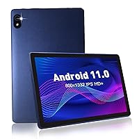 Android 11 Tablet 10 Inch, AX WiFi 6 Tablet+2.4&5GWifi,3GB RAM 32GB ROM Storage,IPS HD 1332x800 Screen,Quad Core Processor, 5MP+8MP Camera,Bluetooth 5.0,6000 mAh Battery,Leather Fine Grain(Blue)