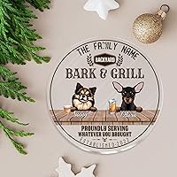 Christmas Acrylic Ornaments Bark & Grille Proundly Serving Whatever You Brought Establi Christmas Hanging Ornaments Funny Dogs Welcome Sublimation Ornament Blanks for Xmas Party 3 in