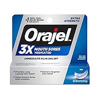 Orajel 3X for Mouth Sores: Maximum Strength Gel Tube 0.42oz- From #1 Oral Pain Relief Brand