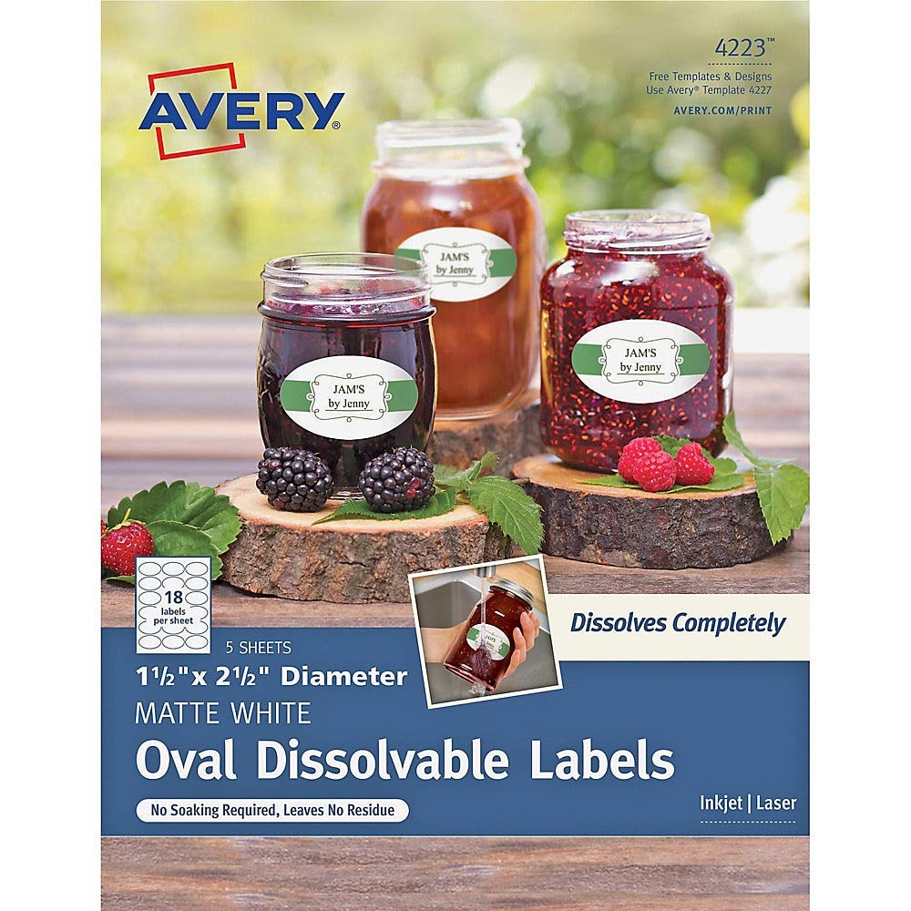 Avery Printable Blank Oval Labels, 1.5
