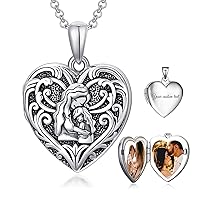 Personalized Heart Friendship Sisters/Mother Daughter/Brother Sister/Father Daughter Locket Necklace That Holds 2 Pictures Sterling Silver Photo Relationship Locket Gift