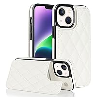XYX for iPhone 15 Plus Wallet Case with Card Holder, RFID Blocking PU Leather Double Magnetic Clasp Back Flip Protective Shockproof Cover 6.7 inch, White