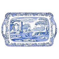 Pimpernel Spode Blue Italian Collection Large Handled Tray | Serving Tray for Lunch, Coffee, or Breakfast | Made of Melamine for Indoor and Outdoor use | Measures 18.9