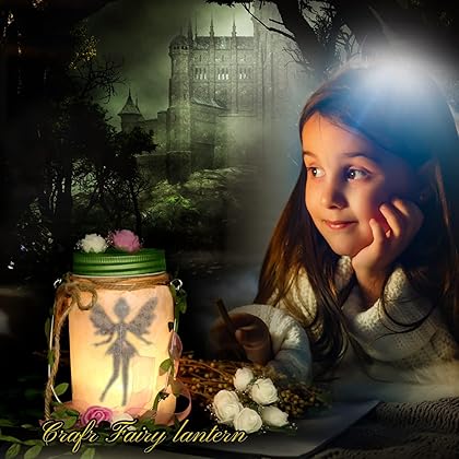 Alritz Fairy Lantern Craft Kit for Kids -DIY Fairy Jar Toys Gift for Girls Ages 4 5 6 7 8 9 10 11 12 Years Old- Flicking Candle Night Lights Craft Projects Party Centerpiece Birthday