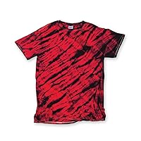 Gildan Tie Dye 95 Men's Adult Tiger Stripe Tee Black/Red 3XL