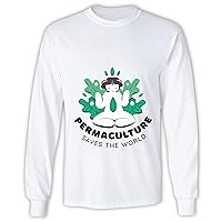 Women Permaculture Gift Cartoon Quote Eco Friendly Sustainable World Saving Idea for Her Grey and Muticolor Unisex Long Sleeve T Shirt