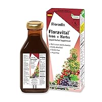 Floravital Iron & Herbs Vegan Liquid Supplement, Energy Support for Women and Men, Easily Absorbed, Non-GMO, Vegan, Kosher, Lactose-Free, Unflavored, 8.5 Fl Oz