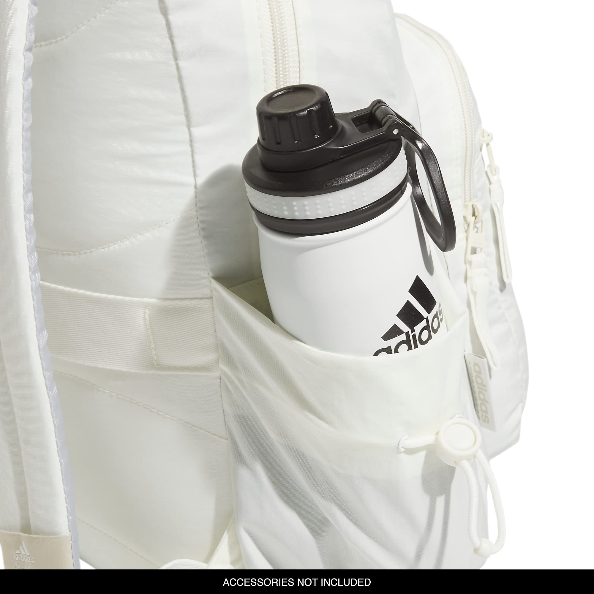 adidas Weekender Sport Fashion Compact Smaller Backpack with Detachable Mini valuables Pouch, Off White, One Size