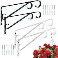 Plant Hangers Outdoor 2 Pack 15.4 Inch Metal Plant Hooks for Wall, Decorative Straight Hanging Plant Bracket for Bird Feeders, Planters, Lanterns, Wind Chimes