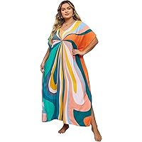 Women's wave neck Turkish caftan Ethnic Print kaftans Floral Print Over Sized Caftans Lounge wear Pang