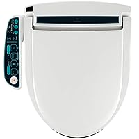 2000 Series Electric Bidet Heated Smart Toilet Seat with Unlimited Water, Side Control Panel, Deodorizer, and Warm Air Dryer - Adjustable Self-Cleaning Fits Round Toilets
