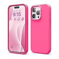 elago Compatible with iPhone 15 Pro Case, Liquid Silicone Case, Full Body Protective Cover, Shockproof, Slim Phone Case, Anti-Scratch Soft Microfiber Lining, 6.1 inch (Ice Red)