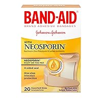 5570 Brand Bandages with Neosporin Antibiotic Ointment, Assorted Sizes, 20 ct