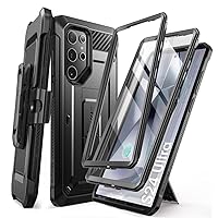 SUPCASE for Samsung Galaxy S24 Ultra Case with Stand, [Unicorn Beetle Pro] [2 Front Frames] [Built-in Screen Protector & Belt-Clip] Military-Grade Protection Phone Case for Galaxy S24 Ultra, Black