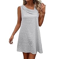 Dresses for Women Casual Sleeveless Boho A-Line Cocktail Dresses Exotic Flattering Ruched Retro Loungewear Clothes