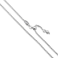 Sterling Silver Diamond-Cut Rope Chain 1.1mm 1.5mm 1.7mm 2mm 2.5mm Solid 925 Italy New Necklace