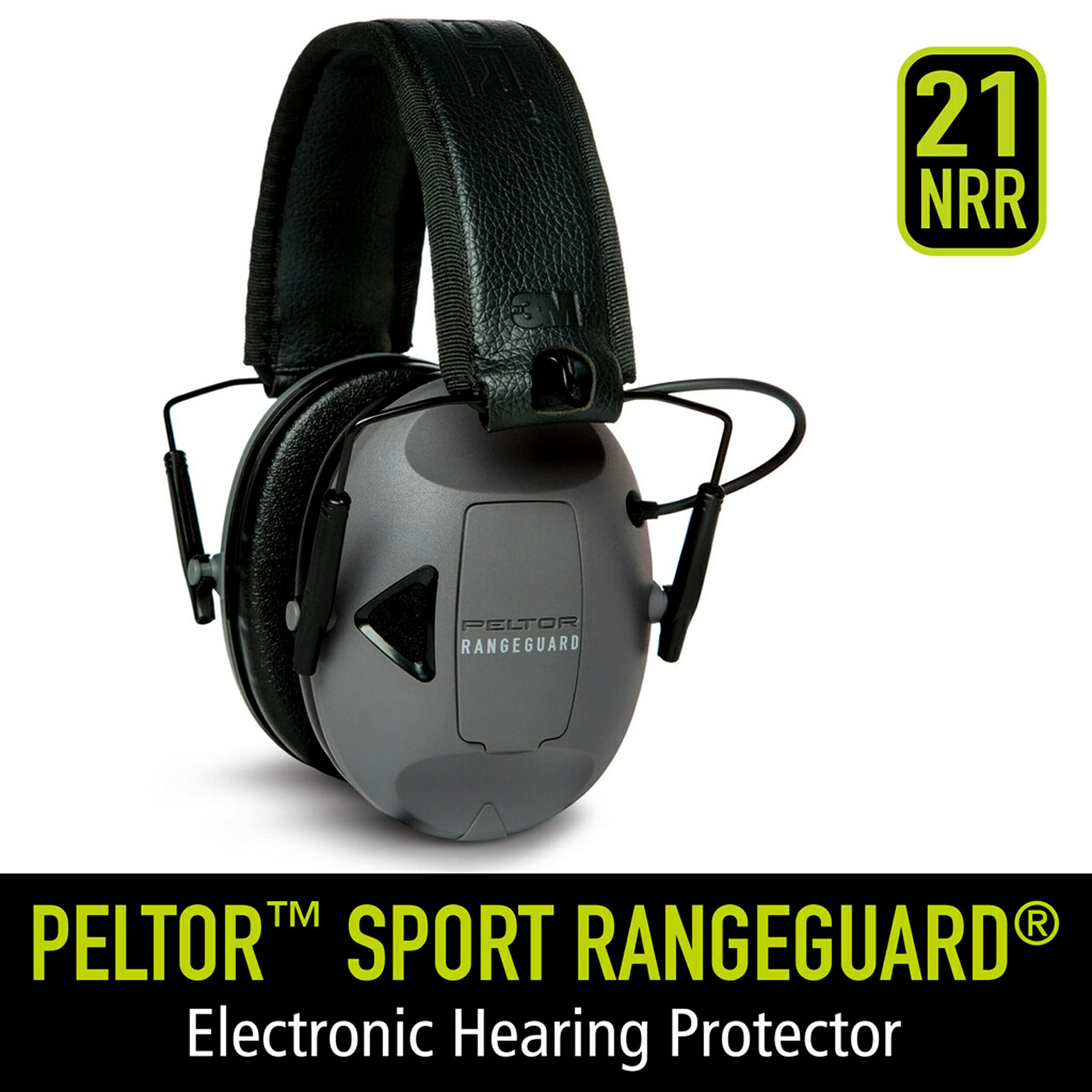 Peltor Sport RangeGuard Electronic Hearing Protector, NRR 21 dB, Ear Protection for the Range, Shooting and Hunting, Gray