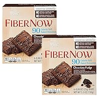 Fiber Now 90 Low Calorie Chocolate Brownie Bars, 5.3 oz (2 Pack) Simplycomplete Bundle For Gym Snack, Hiking School Office or with Friends Family