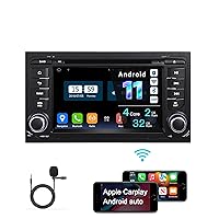 AMASE AUDIO Android 11 Car Stereo, Wireless Carplay Android Auto, DSP+, in-Dash DVD Player, 2 Din Compatible for Audi A4 S4 RS4, 7