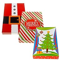 Homeford Christmas Decor Paper Fold Gift Boxes, 14-Inch, 3-Piece