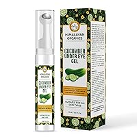 Organics Cucumber Under Eye Gel With Cooling Massage Roller For Reduce Dark Circles, Fine Lines & Puffy Eyes With Vitamin E, Sesame & Castor Oil - 15ml