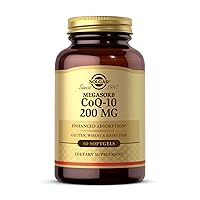 Megasorb CoQ-10 200 mg, 60 Softgels - Supports Heart & Brain Function - Coenzyme Q10 Supplement - Enhanced Absorption - Gluten Free, Dairy Free - 60 Servings
