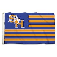 BSI PRODUCTS, INC. - Sam Houston State Bearkats 3’x5’ Flag with Heavy-Duty Brass Grommets - SHSU Football, Basketball and Baseball Pride - Durable for Indoor and Outdoor Use - Great Fan Gift - Stripes