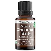 Organic Ceylon Cinnamon Bark Oil - 100% Pure, Natural, Undiluted, Food Grade Essential Oil, 15 mL (0.5 Fl Oz)