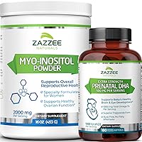 Zazzee Myo-Inositol Powder and Extra Strength Prenatal DHA