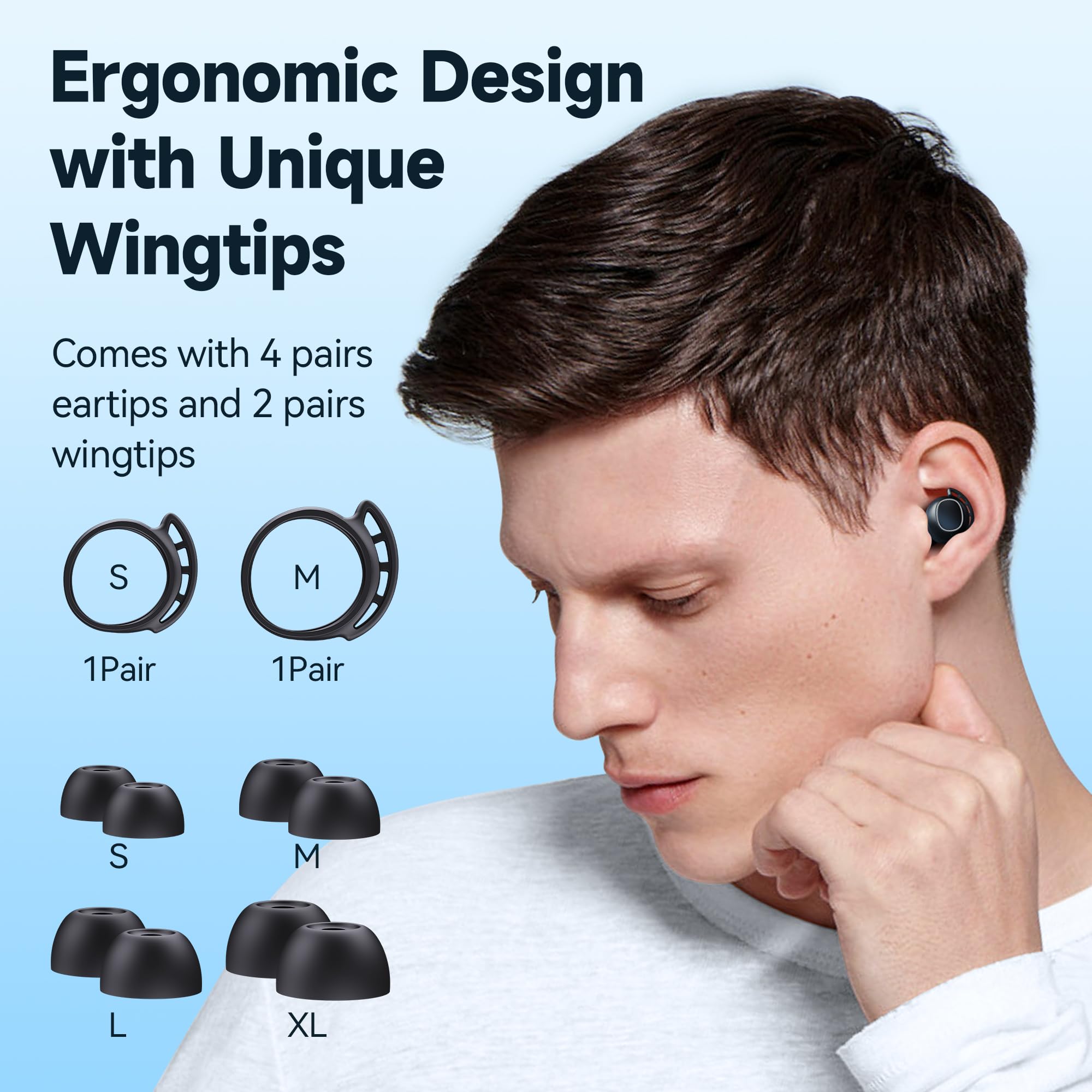 Bluetooth Headphones Wireless Earbuds 120H Playtime Ear Buds IPX7 Waterproof Earphones Digital Power Display Headsets with Charging Case and Mic for Sports Fitness Laptop TV Computer Cell Phone Games