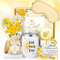 Gifts for Mom, Birthday Gifts for Mom, Mothers Day Gift Ideas, Relaxing Spa Gift Baskets Sets for Mom, Sunflower Gifts Get Well Soon Gifts for Mom from Daughter Son, New Mom Gifts Basket