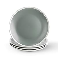 Stone lain Serenity Stoneware Dish Set, 4 Dinner Plates, Green and Cream
