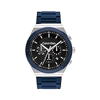 Calvin Klein Analogue Multifunction Quartz Watch for Men CK Fearless Collection with Stainless Steel or Silicone Bracelet
