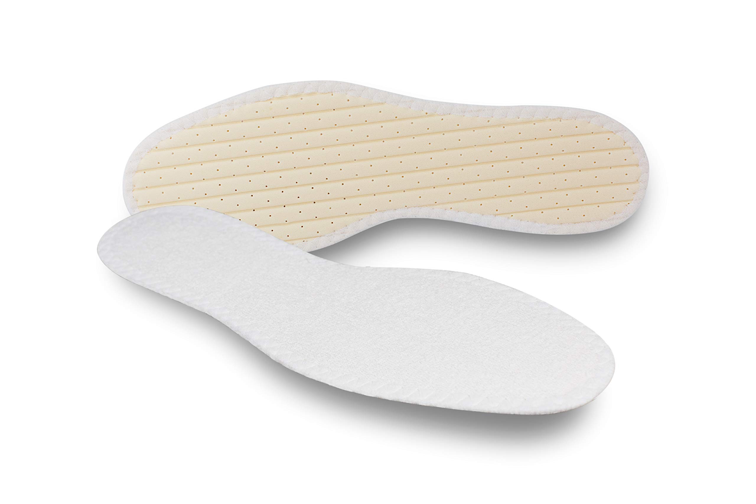 Pedag Summer | Terry Cotton Sockless Insoles | Barefoot Inserts | Handmade in Germany | Absorbs Sweat & Controls Odor | Wear Without Socks | Washable | US Women 7/ EU 37 | White | 1 Pair