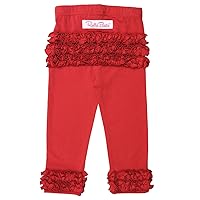 RuffleButts® Baby/Toddler Girls Soft Knit Ankle Length Ruffle Leggings